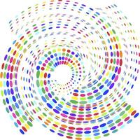 gradient swirling spiral of various colored dots, speed concept vector