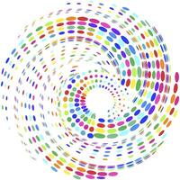 gradient swirling spiral of various colored dots, speed concept vector