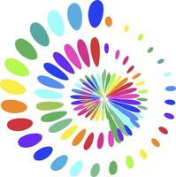 gradient swirling spiral of various colored dots, speed concept vector