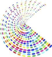 gradient swirling spiral of various colored dots, speed concept vector