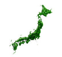 Japan Topographic Map 3d realistic map Color 3d illustration png