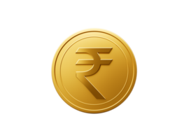 3d Golden Shiny Rounded Indian Rupee Coin 3d Illustration png