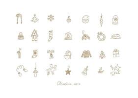Christmas icons drawing in hand sketch style on light background vector