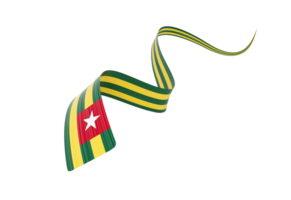 3d Flag Of Togo 3d Wavy Shiny Togo Ribbon Flag 3d Illustration png