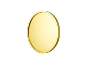 3d Golden Shiny Rounded Coin 3d Illustration png