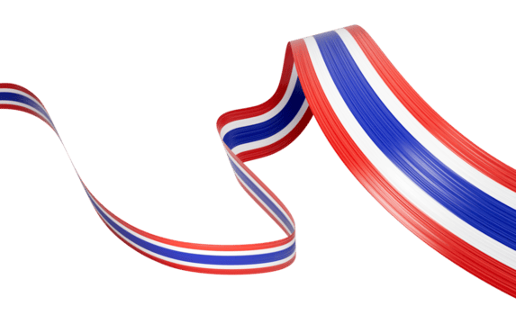 3d bandera de Tailandia 3d ondulado brillante Tailandia cinta bandera 3d ilustración png