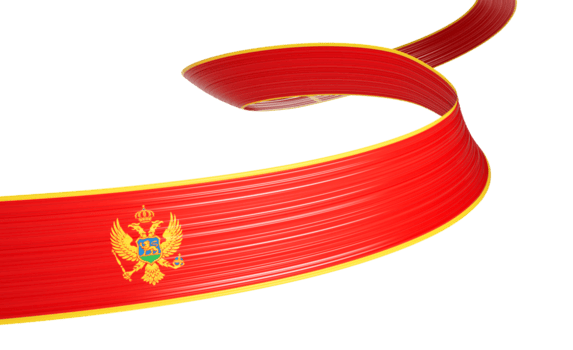 3d bandera de montenegro 3d brillante ondulación montenegro cinta bandera 3d ilustración png
