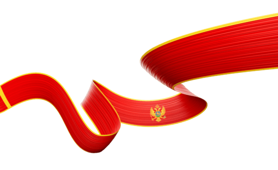 3d bandera de montenegro 3d brillante ondulación montenegro cinta bandera 3d ilustración png