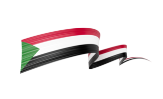 3d Flag Of Sudan 3d Shiny Waving Twisted Ribbon Flag 3d Illustration png