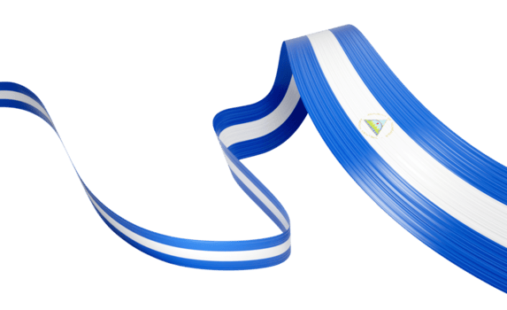 3d bandera de Nicaragua 3d ondulado brillante Nicaragua cinta bandera 3d ilustración png
