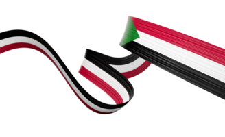3d Flag Of Sudan 3d Shiny Waving Sudan Ribbon Flag 3d Illustration png
