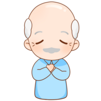 Senior older man Thank you emotion and smiling face png