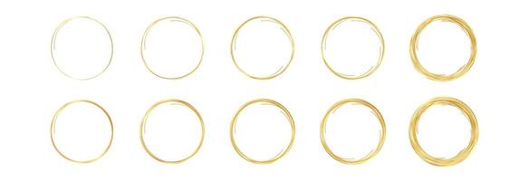 Set of gold speech bubbles for text. vector