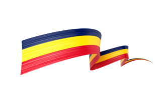 3d Flag Of Chad 3d Shiny Waving Twisted Ribbon Flag 3d Illustration png