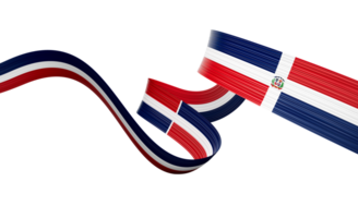 3d Flag Of Dominican Republic 3d Shiny Waving Ribbon Flag 3d Illustration png