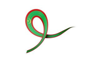 3d Flag Of Mauritania Shiny Wavy Awareness Ribbon Flag 3d Illustration png