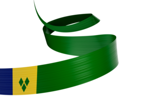 3d Flag Of Saint Vincent and the Grenadines 3d Shiny Waving Flag 3d Illustration png