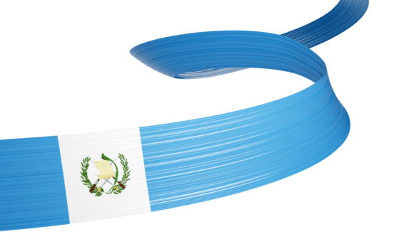 3d bandera de Guatemala 3d ondulado brillante Guatemala cinta bandera 3d ilustración png