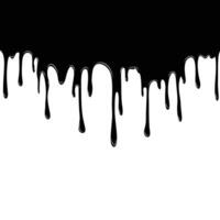 Dripping black ink blank background vector