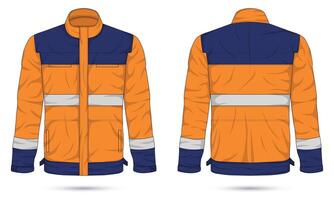 Workwear template front and back view vector