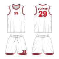 Basketball jersey uniform mockup front and back view vector