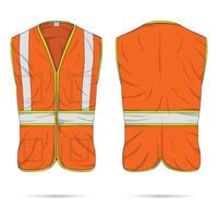 High visibility work safety vest mockup front and back view vector