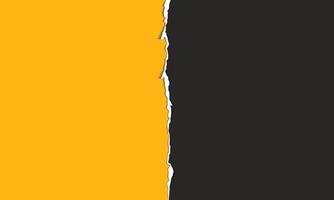 Black and yellow blank background with torn paper border vector