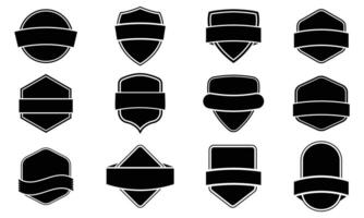 Collection of different flat design blank badge logos vector