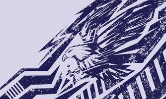 Racing style car wrap sticker background with abstract eagle vector
