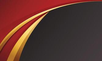 Elegant 3d red and black curved wavy lines background vector