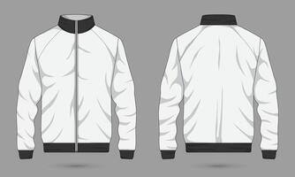 Zipper jacket mockup front and back view vector