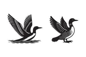 Loon silhouette illustration with white background vector
