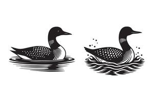 Loon silhouette illustration with white background vector
