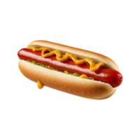 Deliciously Grilled Hotdog with Ketchup and Mustard Isolated on Transparent Background with tomato lettuce png