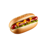 Deliciously Grilled Hotdog with Ketchup and Mustard Isolated on Transparent Background with tomato lettuce png