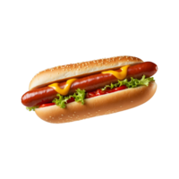 Tasty Combo Hotdog with Ketchup and Mustard Isolated on Transparent Background with tomato lettuce png