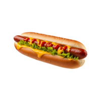 Ultimate Snack Hotdog with Ketchup and Mustard Isolated on Transparent Background png