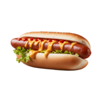 Grilled Perfection Hotdog with Ketchup and Mustard Isolated on Transparent Background with tomato lettuce png