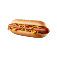 Classic Delight Hotdog with Ketchup and Mustard Isolated on Transparent Background with tomato lettuce png