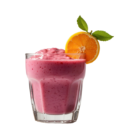 Colorful Refreshment Glass of Fruit Smoothie Isolated on Transparent Background with fresh fruit and a straw, great for healthy eating and beverage menus. png