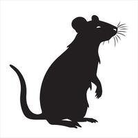 Rat silhouettes white background vector