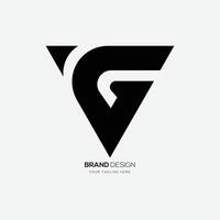 Letter Gv or Vg triangle modern shape branding logo vector