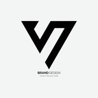 Letter Sv or Vs triangle modern shape branding logo vector