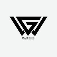 Letter Wg or Gw modern unique initial typography logo vector