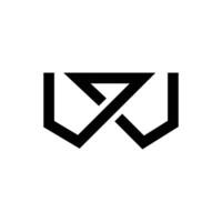 Letter Wp or Pw overlap initial modern logo idea vector