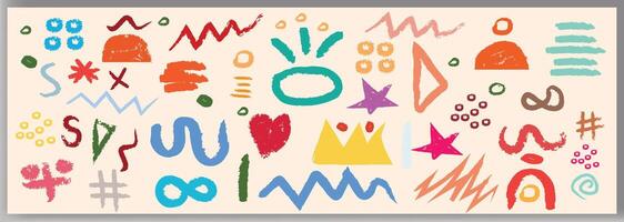 Abstract doodle brush shape geometric paint. Grunge graphic modern abstract collage element . vector