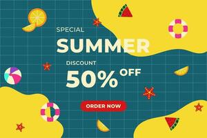 cute summer background template vector