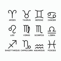 zodiac icon, universe, macrocosm illustration vector