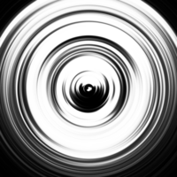 Black and white radial abstract background overlay. Circle effect. Graphic illustration with transparent background. png