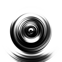 Black and white radial abstract background overlay. Circle effect. Graphic illustration with transparent background. png